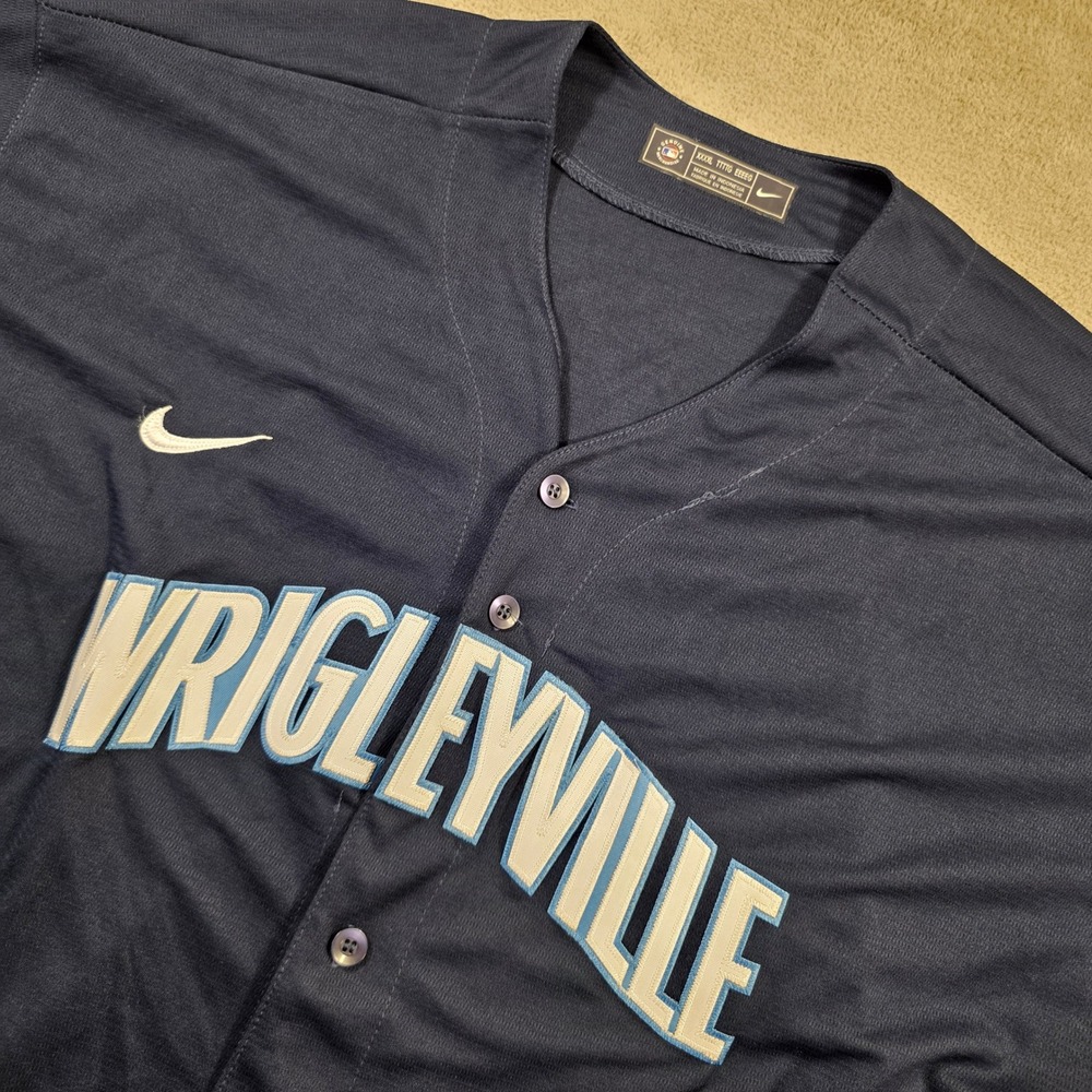 Nike Baseball Jersey Mens XXXL Navy Wrigleyville Chicago Cubs City Connect MLB